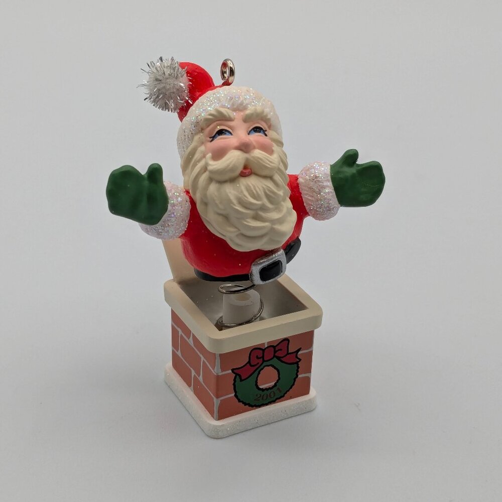 Hallmark Keepsake Springing Santa 2001, Jack-in-the-Box Style Vintage Ornament